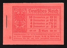 1919 Complete Booklet with stamps of Weimar Republic, Germany, Excellent Condition (Mi. MH 11.1 A, CV $1,050)