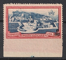 '6' Vatican (MISSED Perforation, Print Error)