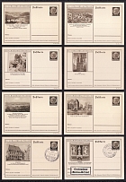1936-37 Hindenburg, Third Reich, Germany, 8 Postal Cards