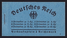 1934 Booklet with stamps of Third Reich, Germany in Excellent Condition (Mi. MH 35, Not complete)
