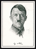 1938 'Adolf Hitler', Propaganda Postcard, Third Reich Nazi Germany