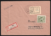 1945 (21 Nov) Unna (Westphalia), Germany Local Post, Registered Cover from Unna to Hamburg, franked with British and American Zones (Mi. 3,  CV $100)