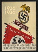 1936 Reich party rally of the NSDAP in Nuremberg, standard of the SA Gruppe (Regiment) Thuringen