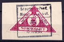 1916 3k Sosnowice Local Issue, Poland (Mi. 5, Full Set, Auxiliary Postmark)