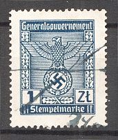 General Government Revenue Stamp 1 Zl (Canceled)