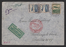 1936 (11 May) Germany, Graf Zeppelin airship airmail cover from Munich to Santiago (Chile), Flight to South America 'Frankfurt - Rio de Janeiro' (Sieger 349 B)