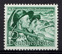 1938 6pf Third Reich, Germany (Mi. 684x, CV $50, MNH)
