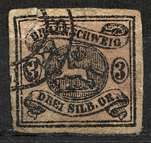 1853-56 Braunschweig Germany (No Watermark, Cancelled)