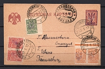 1919 Kalinkovichi - Local Postal Card Railway Station Postmark (Kiev 2)
