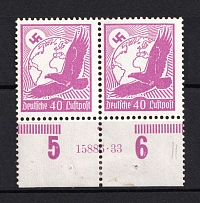 1934 40pf Third Reich, Germany Airmail (Control Number, Pair, CV $180)