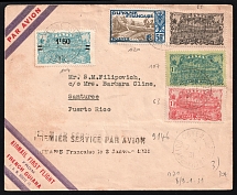 1931 French Guiana, First Flight, Airmail cover, Cayenne - Santurce (Puerto Rico)