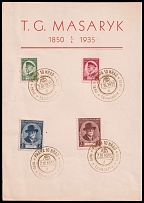 1935 (7 Mar) Czechoslovakia, 'The First President of the Republic', Souvenir Sheet (Cancellations)