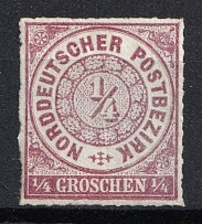 1868 1/4gr North Germany, German States, Germany (Mi. 1, CV $50)