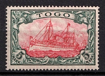 1909-19 5m Togo, German Colonies, Kaiser’s Yacht, Germany (Mi. 23, CV $170, MNH)