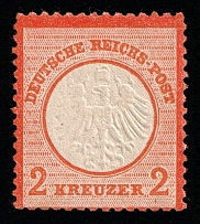 1872 2kr German Empire, Small Breast Plate, Germany (Mi. 8, Signed, CV $8,450, MNH)