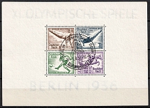 1936 Third Reich, Germany, Souvenir Sheet (Mi. Bl. 6, Special Cancellation, CV $120)