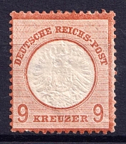 1872 9kr German Empire, Large Breast Plate, Germany (Mi. 27 a, CV $780)