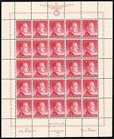 1943 24gr General Government, Germany, Full Sheet (Mi. 102, CV $30, MNH)