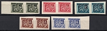 1945 Czechoslovakia, Pairs (Mi. 415, 417 - 418, 420, 422, MNH)