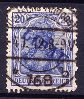 1919 20pf Liepaja Libau, Latvia, German Occupation, Germany (Mi. 4 B a, CV $100, Canceled)