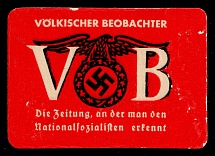 The Newspaper 'National Observer', Swastika, Third Reich Propaganda, Label, Nazi Germany (MNH)