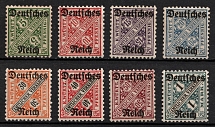 1920 Weimar Republic, Germany, Official Stamps (Mi. 57 - 64, Full Set, Signed, CV $30)