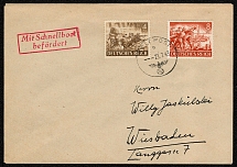 1943 cover dated 23 July and mailed from the English Channel Island of Jersey to Wiesbaden