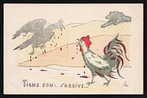1914-18 'Hold on, I'm coming' WWI European Caricature Propaganda Postcard, Europe