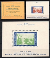 1938 Swedish-American Tercentenary Celebration National Stamp Exhibition, United States, Stock of Cinderellas, Non-Postal Stamps, Labels, Advertising, Charity, Propaganda, Booklet with Two Miniature Sheets