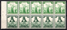 1935 Third Reich, Germany, Se-tenant, Zusammendrucke, Block (Mi. H-Bl. 103 B, CV $80, MNH)