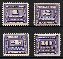 1933-34 Canada, Postage Due Stamps, Full Set (SG D14 - D17, CV $80, MNH)