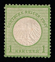 1872 1kr German Empire, Small Breast Plate, Germany (Mi. 7, Signed, CV $1,200)