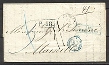 1868 Cover from Odessa to Marseille, France