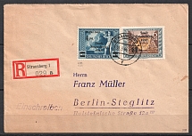 1946 Strausberg, Local Post, Germany, Registered Cover, Strausberg - Berlin (Mi. 26, 31, Signed, CV $470)