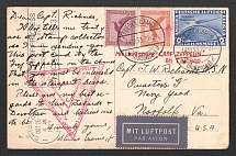 1933 (14 Oct) Germany, Graf Zeppelin airship airmail cover from Friedrichshafen to New Rochelle (United States), Flight to South America and Chicago 1933 'Friedrichshafen - Chicago' (Sieger 238 Bca, CV $450)