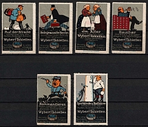 Wybert Tablets Trademark, Wezel & Naumann, Leipzig, Germany, Stock of Cinderellas, Non-Postal Stamps, Labels, Advertising, Charity, Propaganda