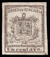 1862 1c Venezuela, South America (Mi 6, CV $70)