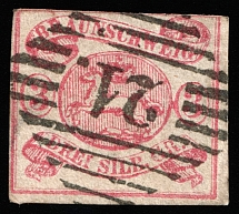 1862 3g Brunswick, German States, Germany (Mi 12Ab, Canceled, CV $420)