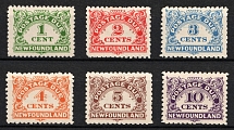 1939-49 Newfoundland, Canada, Official Stamps (Sc. J1 - J6, Full Set, CV $50)