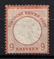 1872 9kr German Empire, Big Breast Plate, Germany (Mi. 27 a, Signed, CV $200)