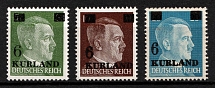 1945 Kurland, German Occupation, Germany (Mi. 1 vx, 2 vx, 3 wz, Signed, Full Set, CV $190, MNH)