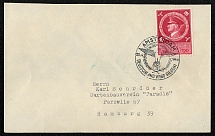 1944 Cover franked with Sc B27I. Postmarked in Amsterdam on 20 April