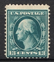 1908 13c Washington, Regular Issue, United States, USA (Scott 339, CV $90, MNH)