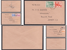 1942 Jersey, German Occupation, Germany First Day Covers (Mi. 3 - 8, Jersey Postmark, CV $160)