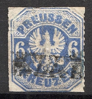 1867 Prussia Germany 6 Kr (CV $70, Canceled)