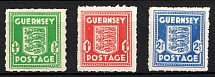 1941-44 Guernsey, German Occupation, Germany (Mi. 1 - 3, Full Set, CV $70, MNH)
