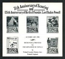 1982 Great Britain, Scouts, Souvenir Sheet, Scouting, Scout Movement, Cinderellas, Non-Postal Stamps