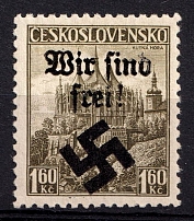 1939 1.6k Moravia-Ostrava, Bohemia and Moravia, Germany Local Issue (Mi. 12, Type II, CV $90, MNH)