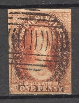 1856-57 Tasmania British Colony 1 P (CV $960, Canceled)