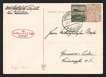 1936 (23 Mar) Germany, Hindenburg airship airmail postcard from Friedrichshafen, German flight 'FN-Lowental - FN-Lowental' (Sieger 402 A)